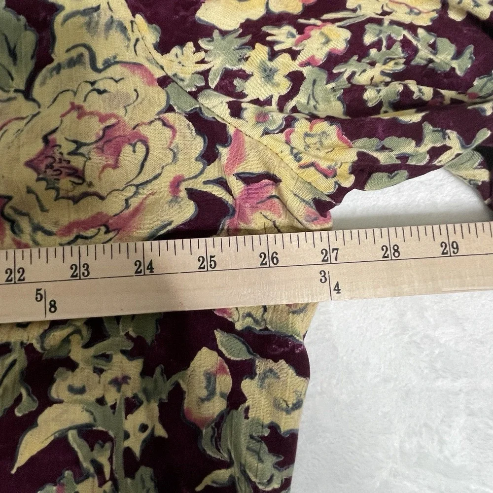 Vintage Carole Little  Size 20 ~ 2 Piece Pants Set Burgundy with‎ floral